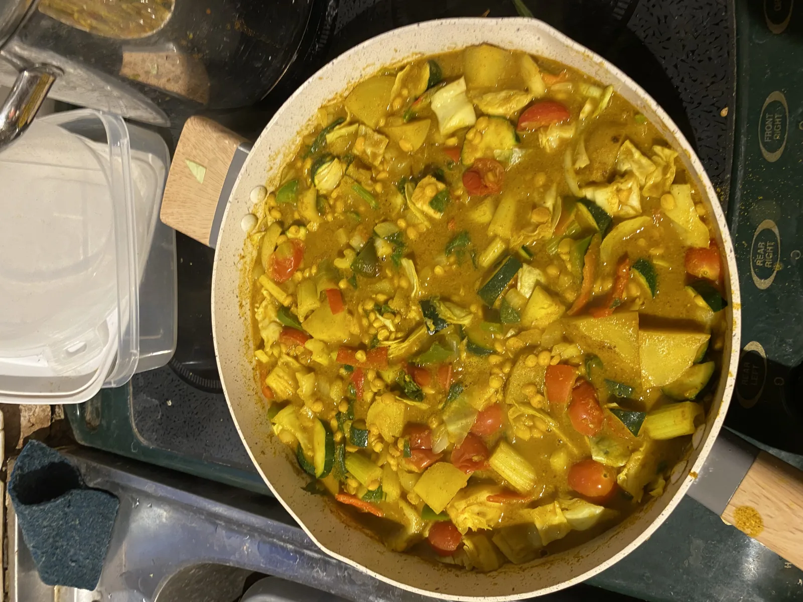 Barry's vegetable-packed chana dal curry served with wholemeal pitta